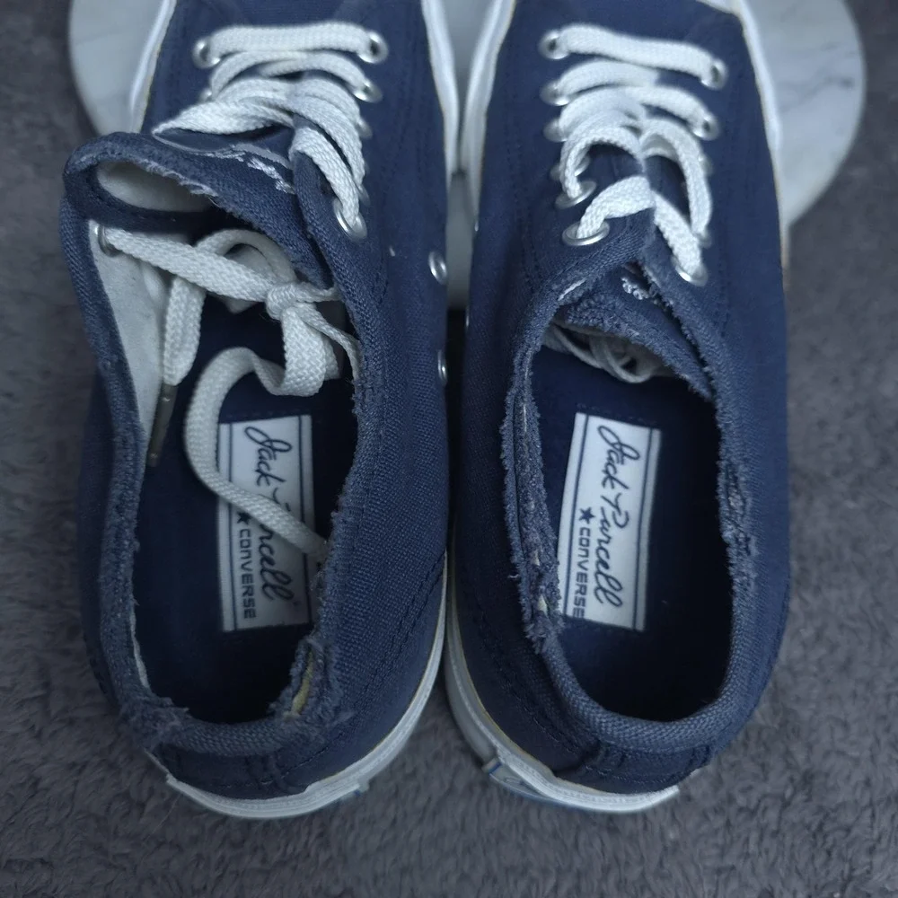 Converse Jack Purcell Shoes Mens Size 5.5 Blue Canvas Low Top Casual Sneakers